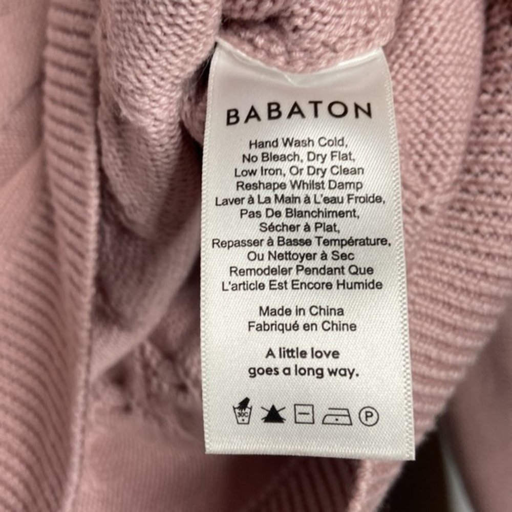 ❗️SOLD❗️Aritzia Babaton Dusty Rose Knit Braided Luc Sweater Size S - Picture 6 of 7